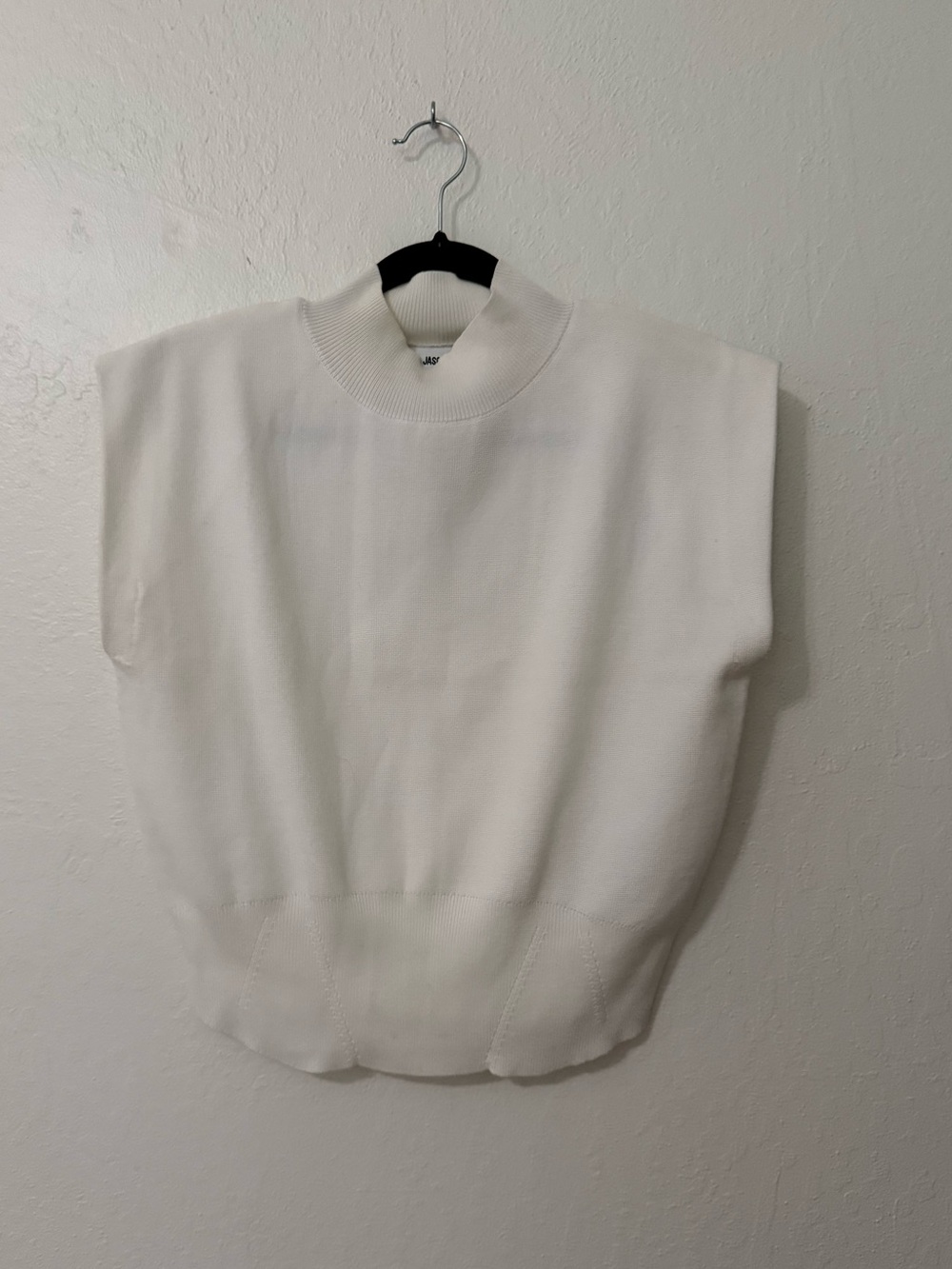 Jason WU White Knit Cap-Sleeve Top size Medium
